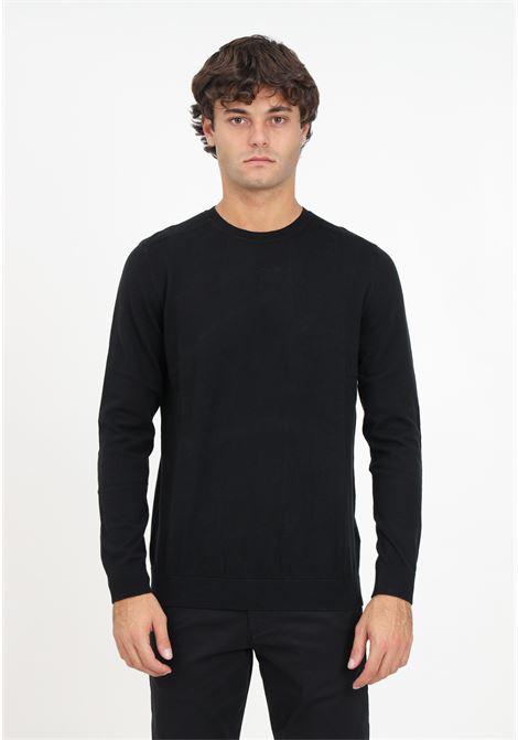 Black crew neck sweater for men SELECTED HOMME | 16074682Black